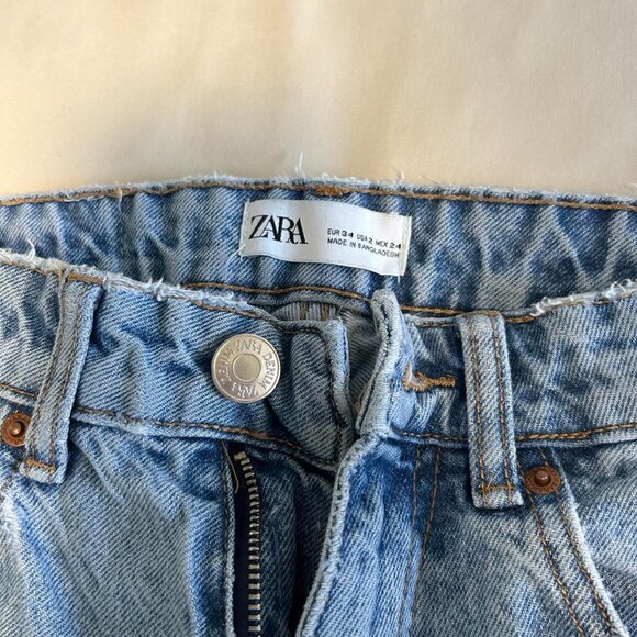 Zara Mom Jeans High Waisted Blue | Size 2 - Picture 5 of 11